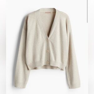 H&M Viral Fine Knit Cardigan & Pant Set Size Medium | Neutral Loungewear Chic